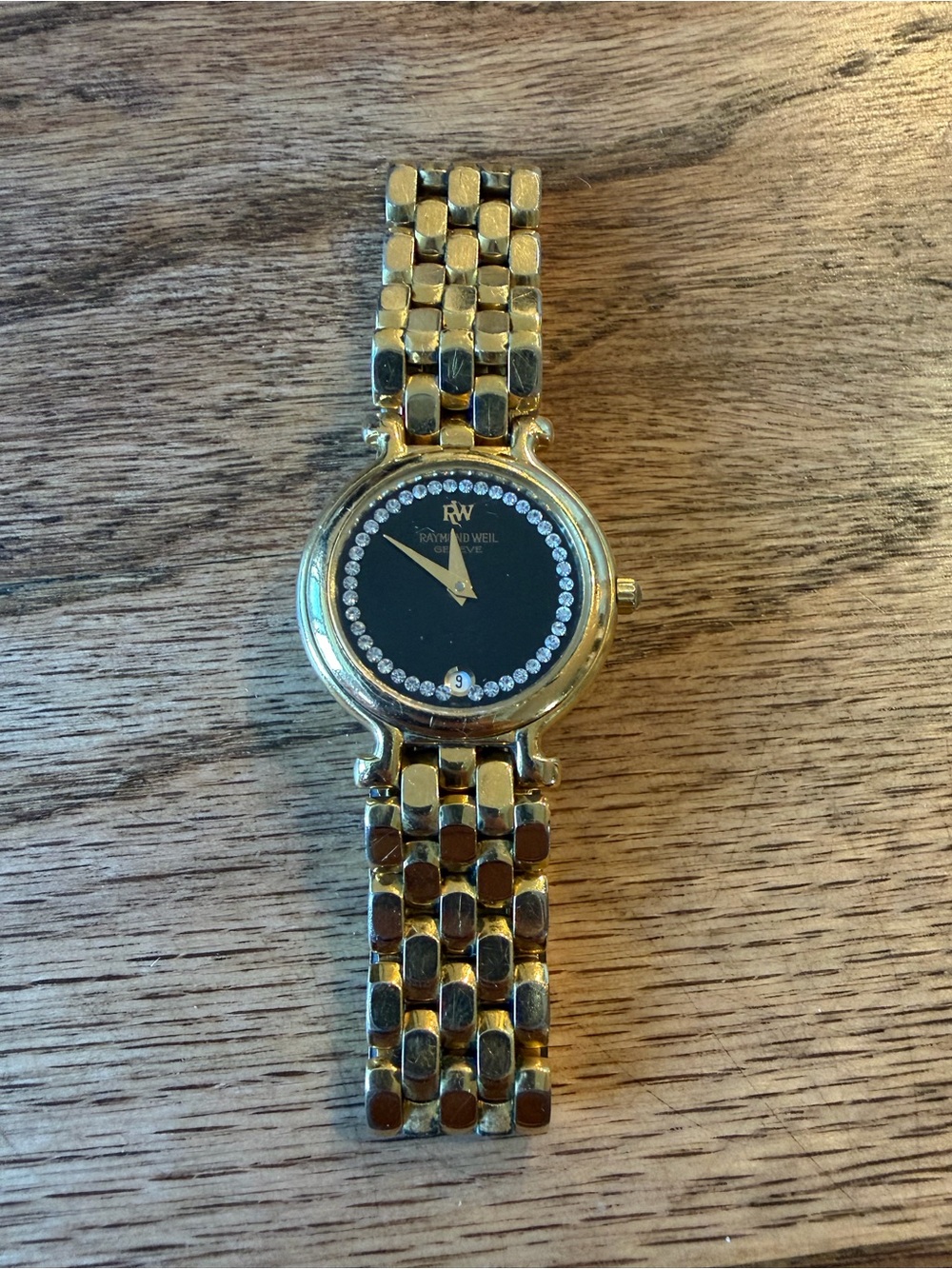 Raymond Weil Women’s 18K Gold Electroplated Watch with Diamond Bezel